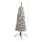 4ft. Pre-Lit Flocked Pencil Artificial Christmas Tree with Clear LED Lights